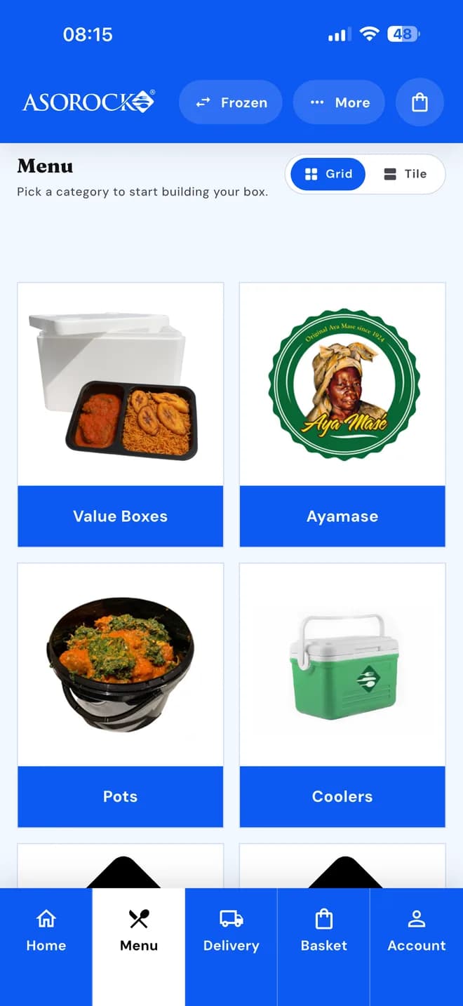 Browse frozen meals & coolers
